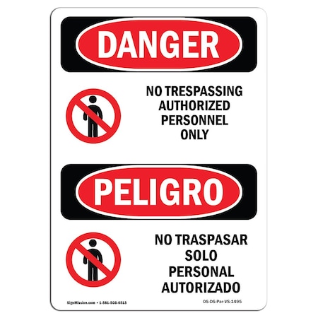 OSHA Danger, 5 Height, 7 Width, Decal